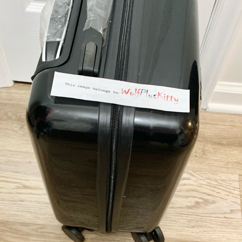 Dolls Kill Pretty Positive Cattitude Kitty Cat Rolling Suitcase - Black - NEW - Picture 8 of 14